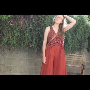 MAEVE ANTHROPOLOGIE DESERT EMBROIDERED JUMPSUIT